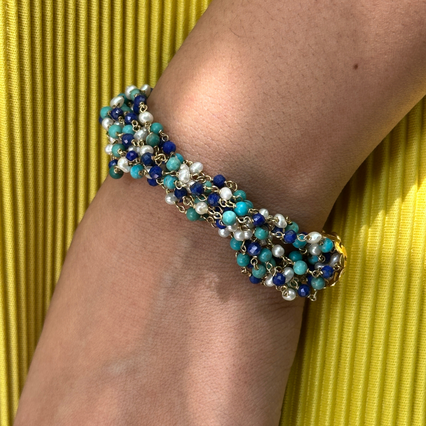 Eira Multi Stone 18k Gold Plated Silver 925 Bracelet