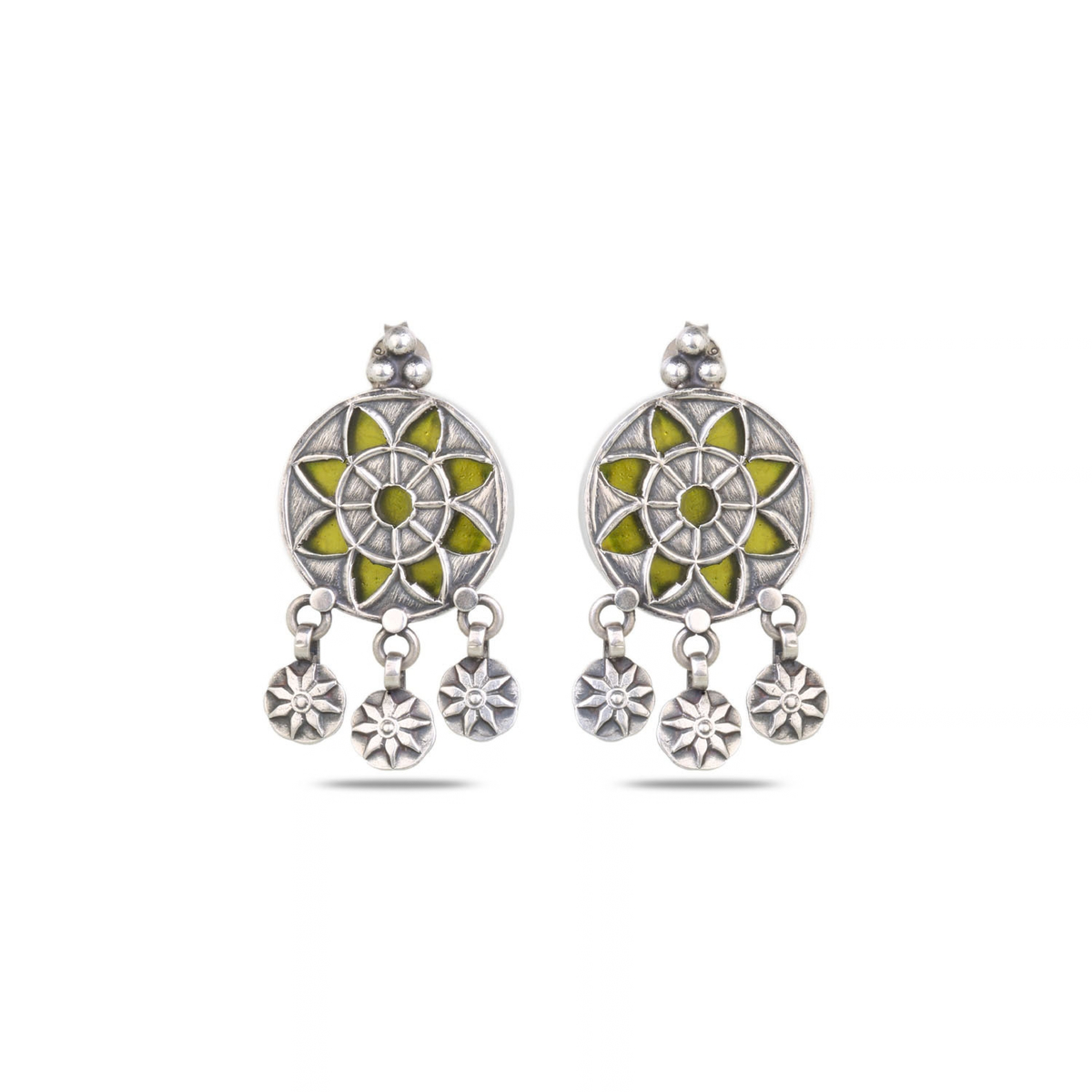 Nira Silver 925 Oxidised Drop Earrings