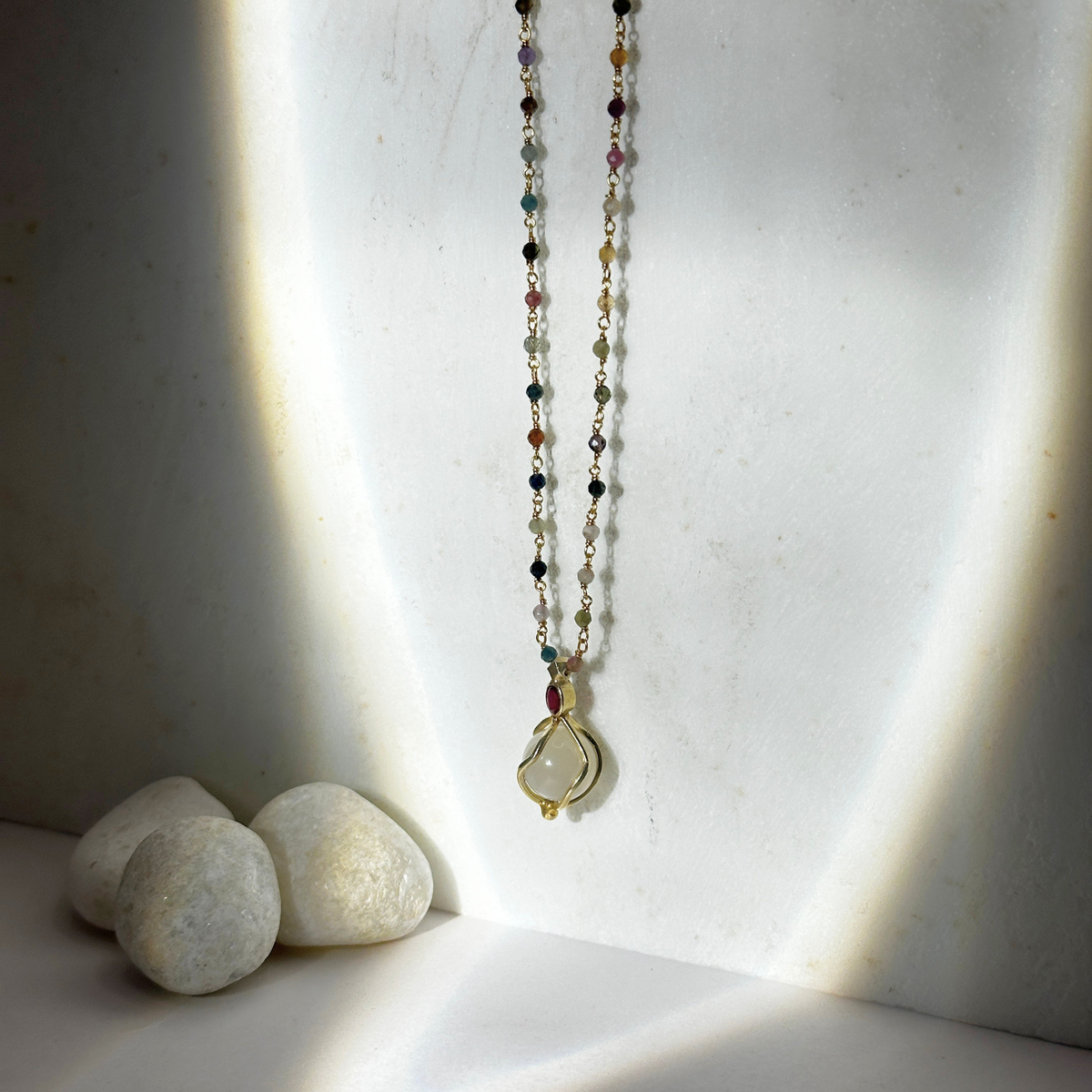 Euna Agate 18k Gold Plated Silver 925 Necklace