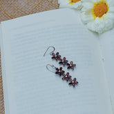 Frangipani Garnet, Citrine & Tourmaline Gemstone Silver 925 Earrings