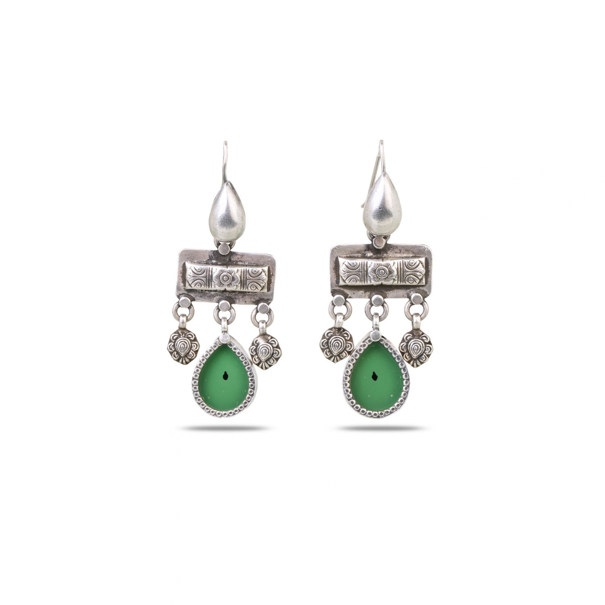 Nysa Silver 925 Oxidised Drop Earrings