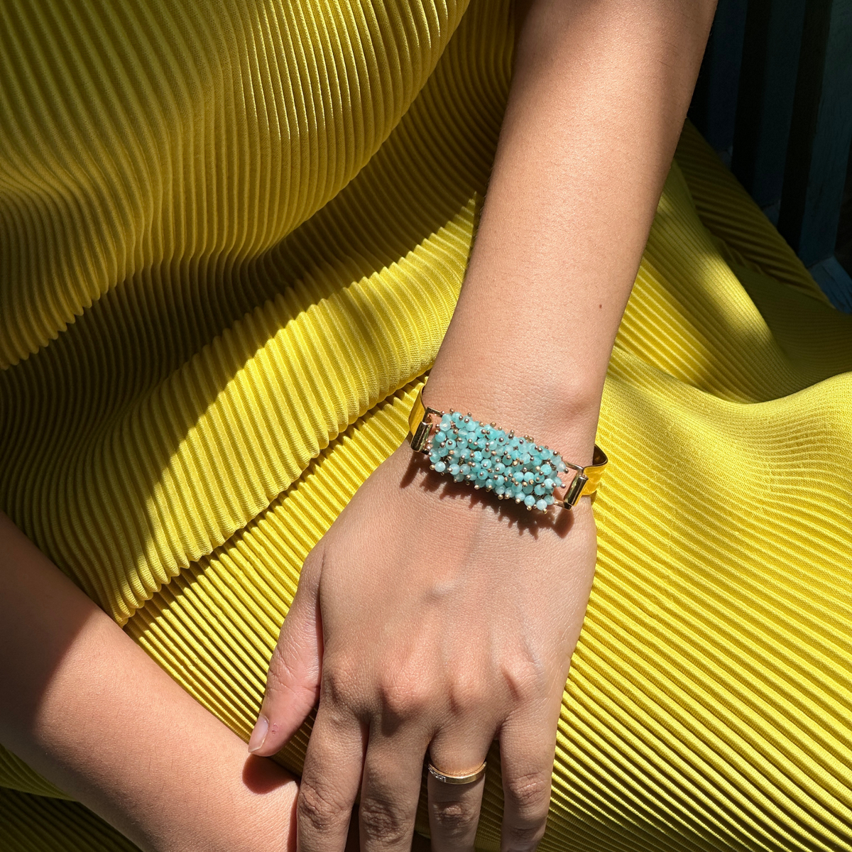 Eorin Rhodonite & Amazonite 18k Gold Plated Bangle