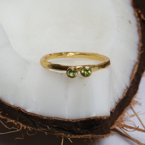 Seraphina Peridot Gold Plated Silver Ring