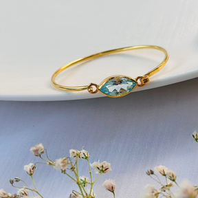 Ari Blue Topaz Gold Plated Silver 925 Bangle