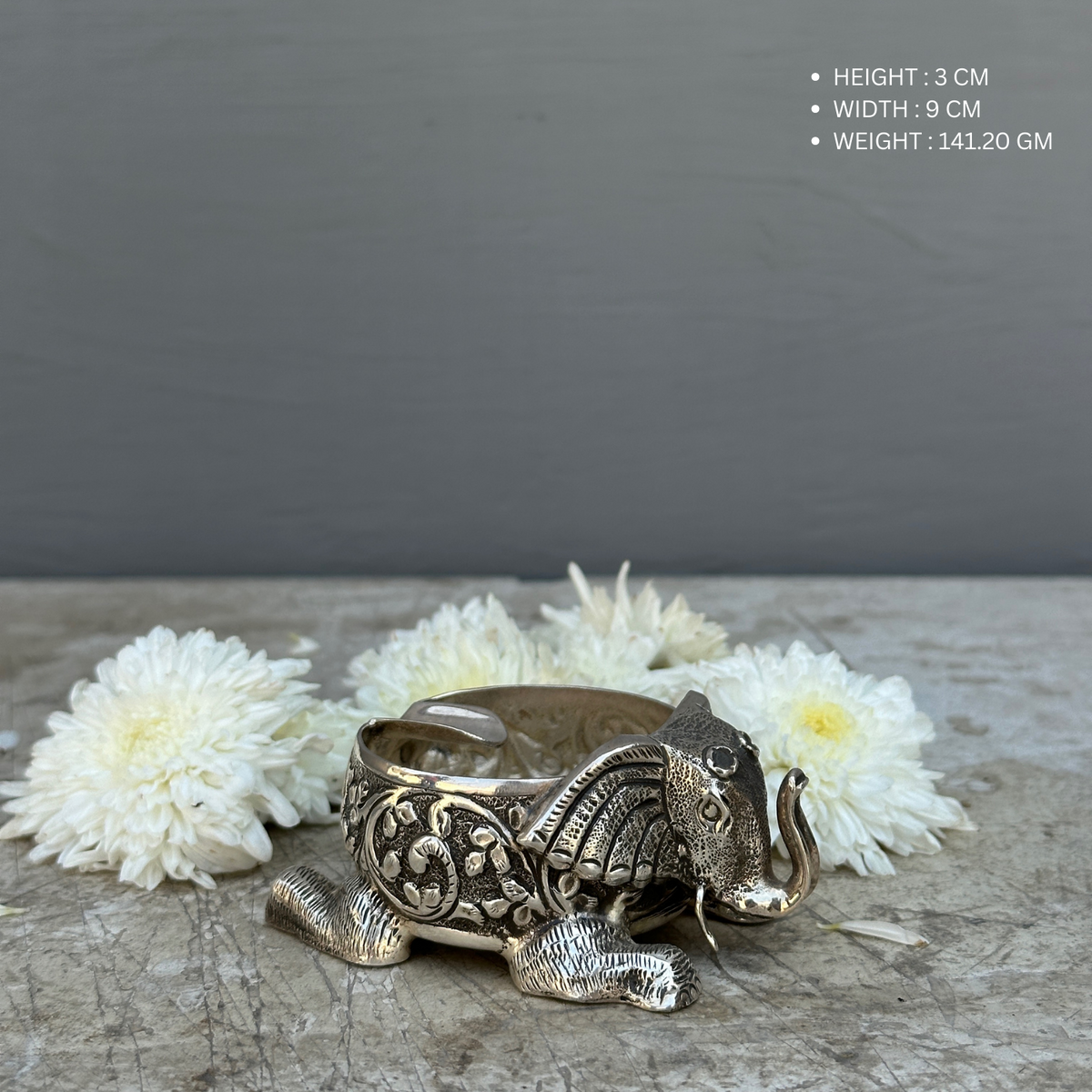 silver elephant ashtray