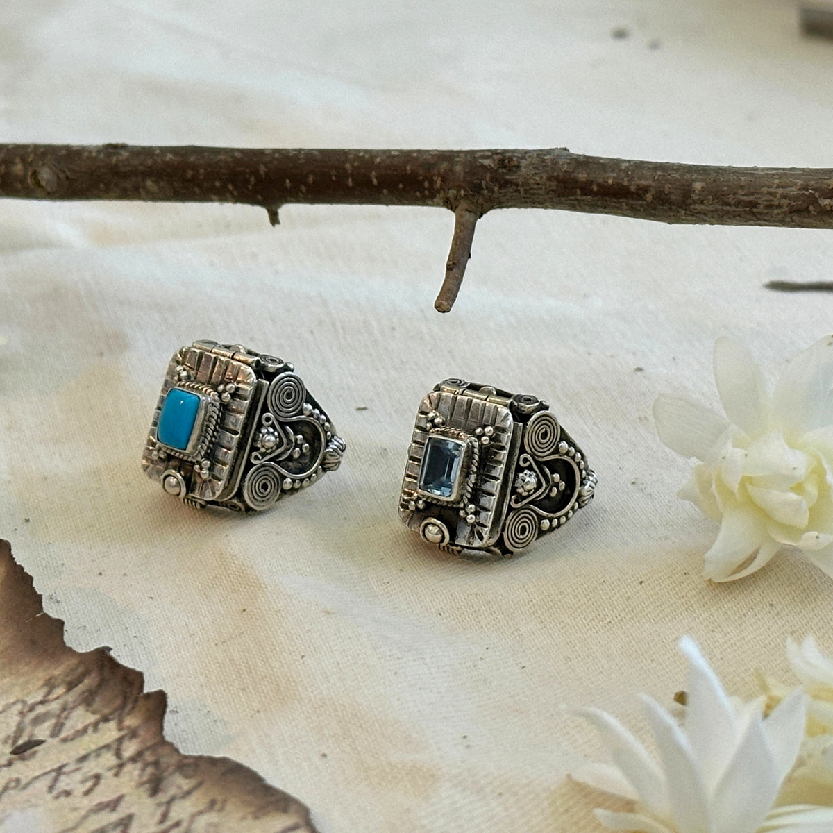 Tala Gemstone Openable Silver 925 Ring