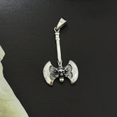 Viking Skull Axe Silver 925 Men's Pendant