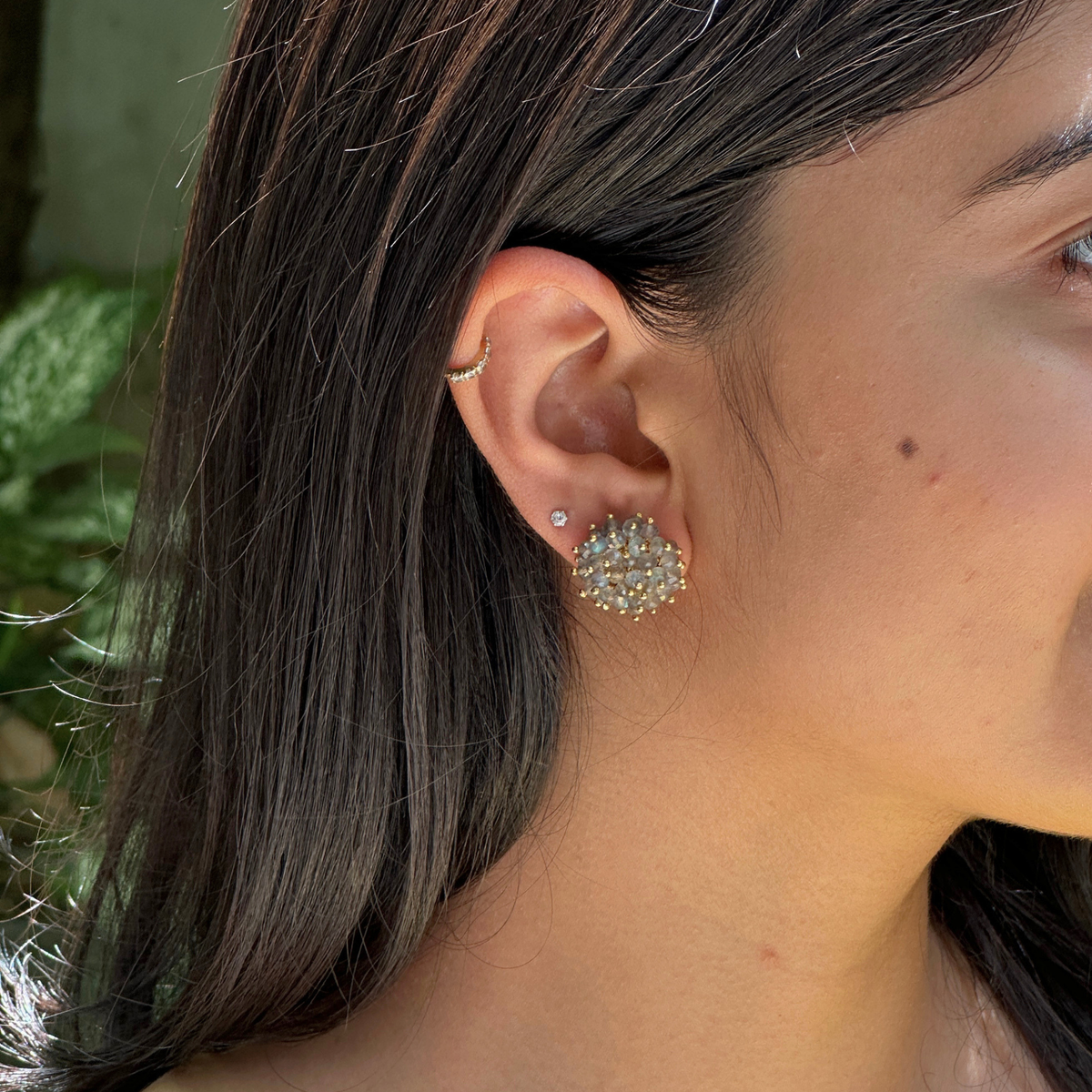 Laro Labradorite 18k Gold Plated Silver 925 Earrings