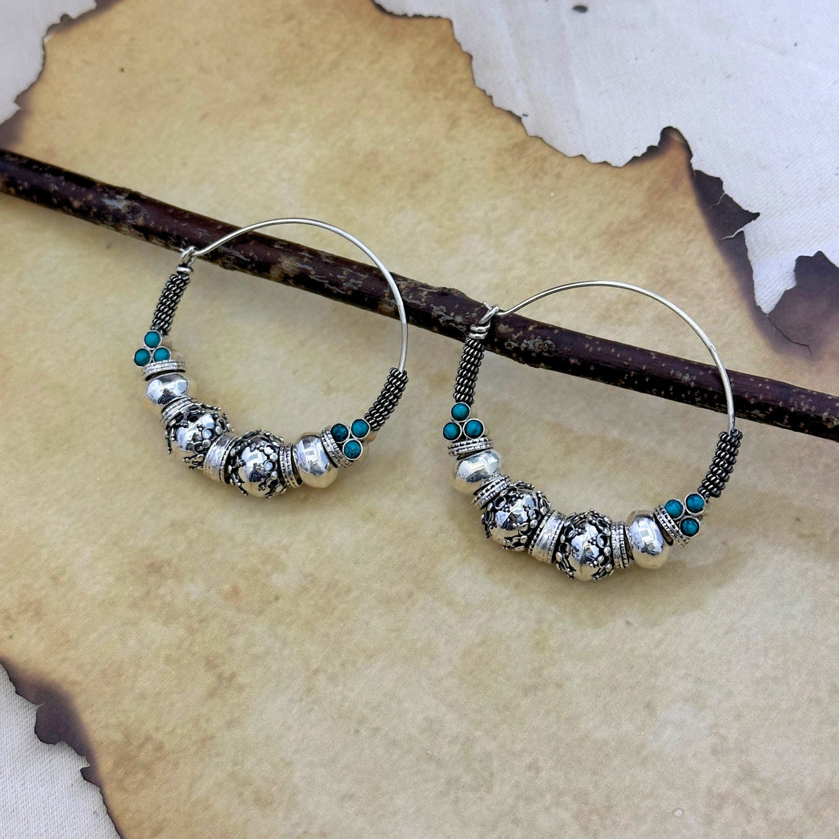 Dhavit Traditional Silver 925 Earrings