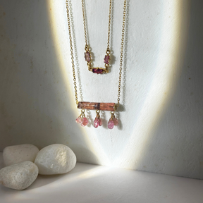 Xeu Tourmaline 18k Gold Plated Silver 925 Necklace