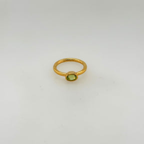 Misty Peridot Gold Plated Silver 925 Ring