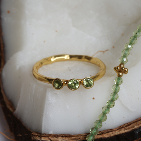 Celeste Peridot Gold Plated Silver 925 Ring