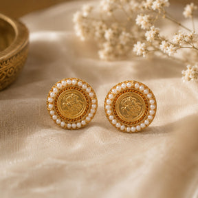 Lidah 18K Gold Plated Silver 925 Stud Earrings