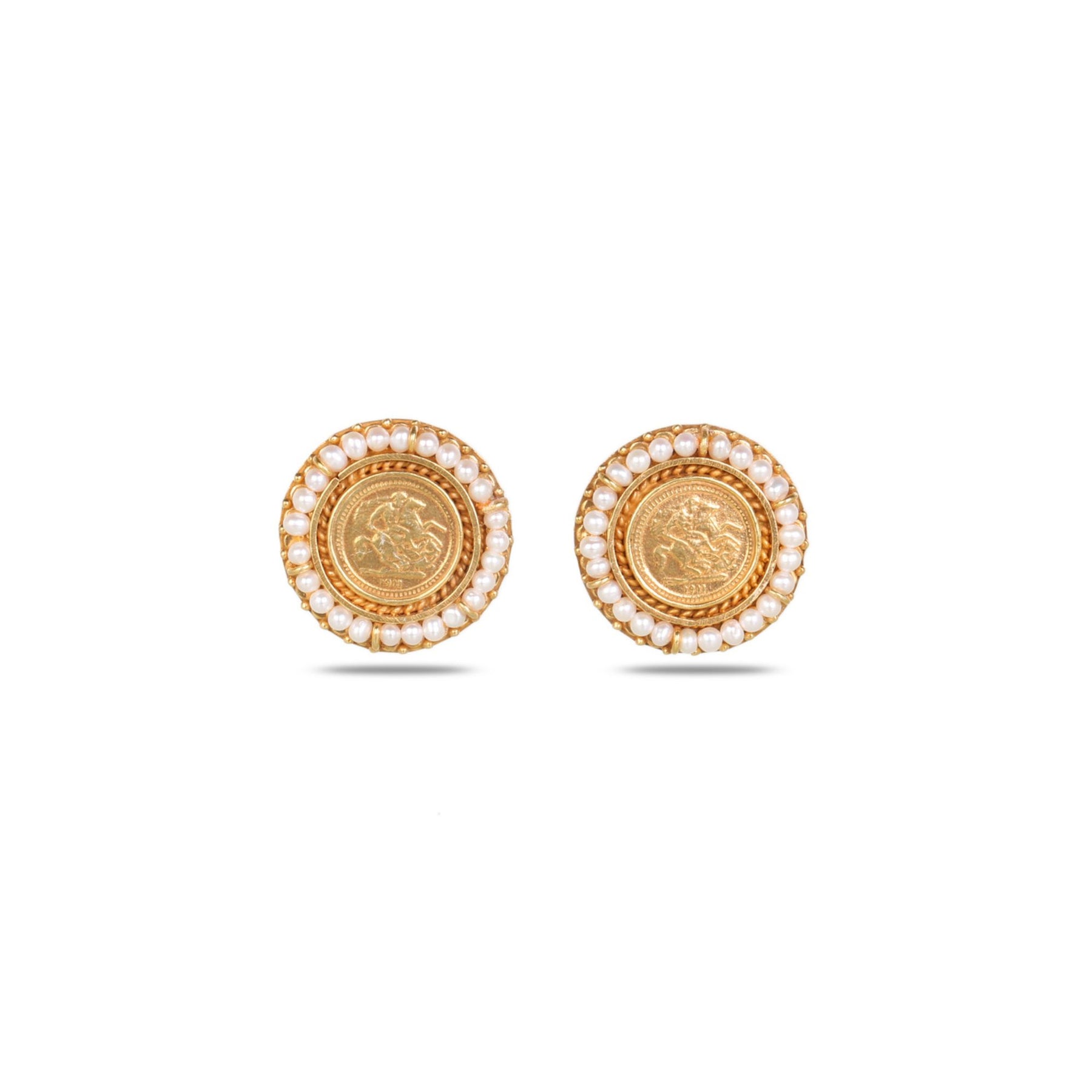Lidah 18K Gold Plated Silver 925 Stud Earrings