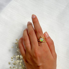 Moonlight Opal Gold Plated Silver 925 Stack