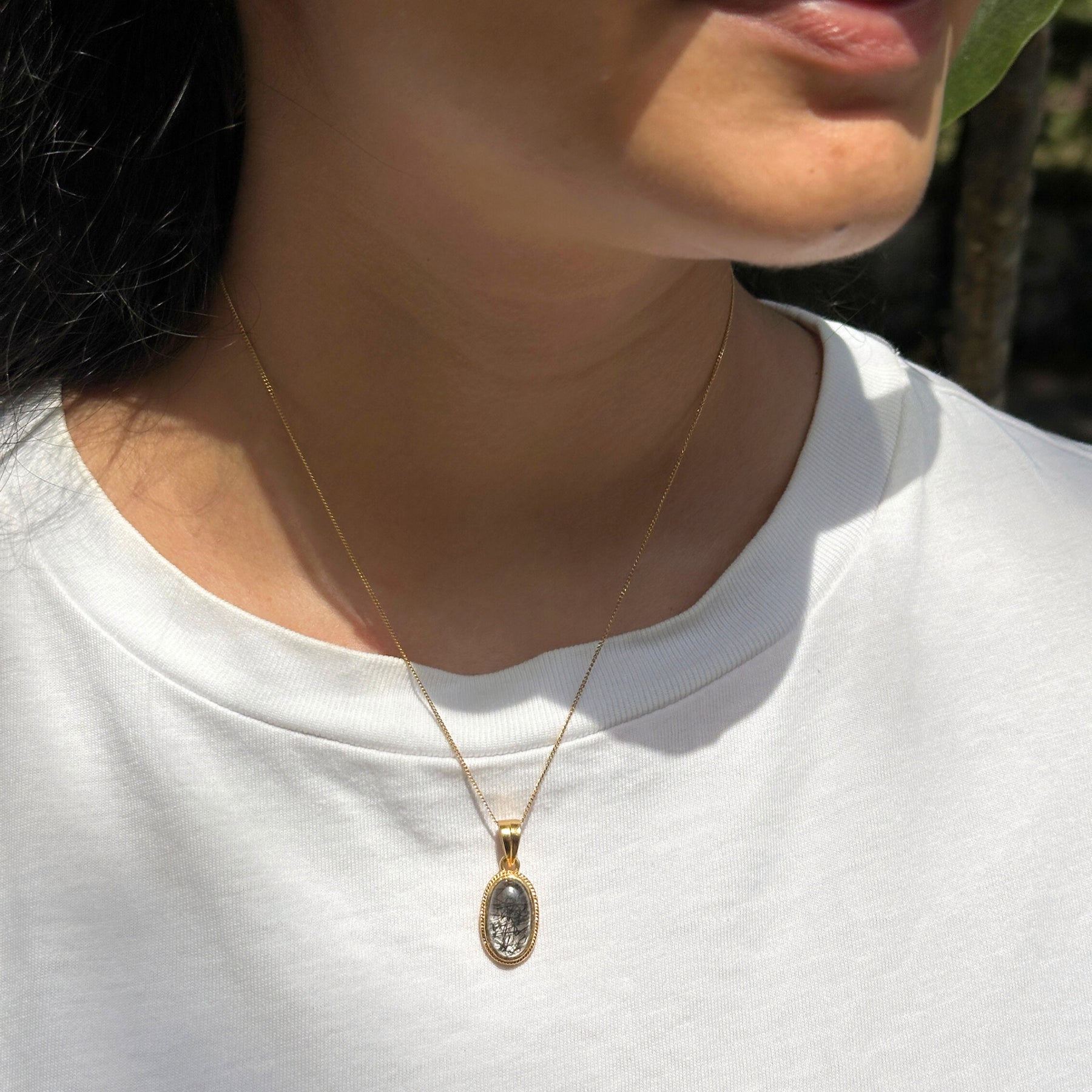 Lee Rutile Quartz 18K Gold Plated Silver 925 Pendant