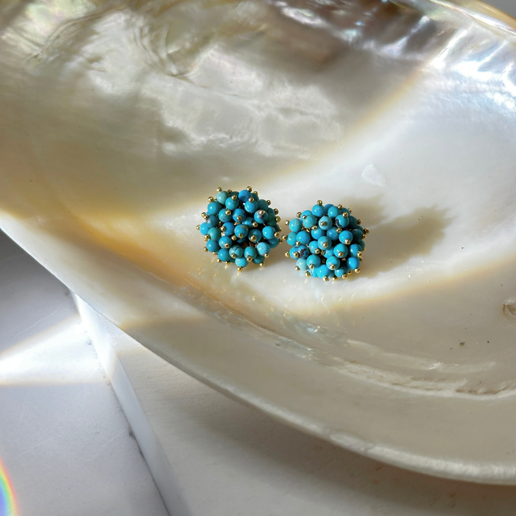 Haro Turquoise 18k Gold Plated Silver 925 Earring