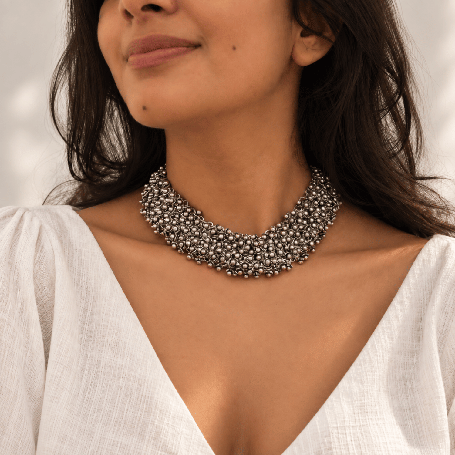 Anvi Silver 925 Choker Necklace
