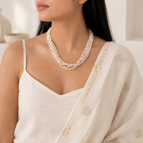 Dhara 18K Gold Plated Silver 925 Pearl Beads Necklace