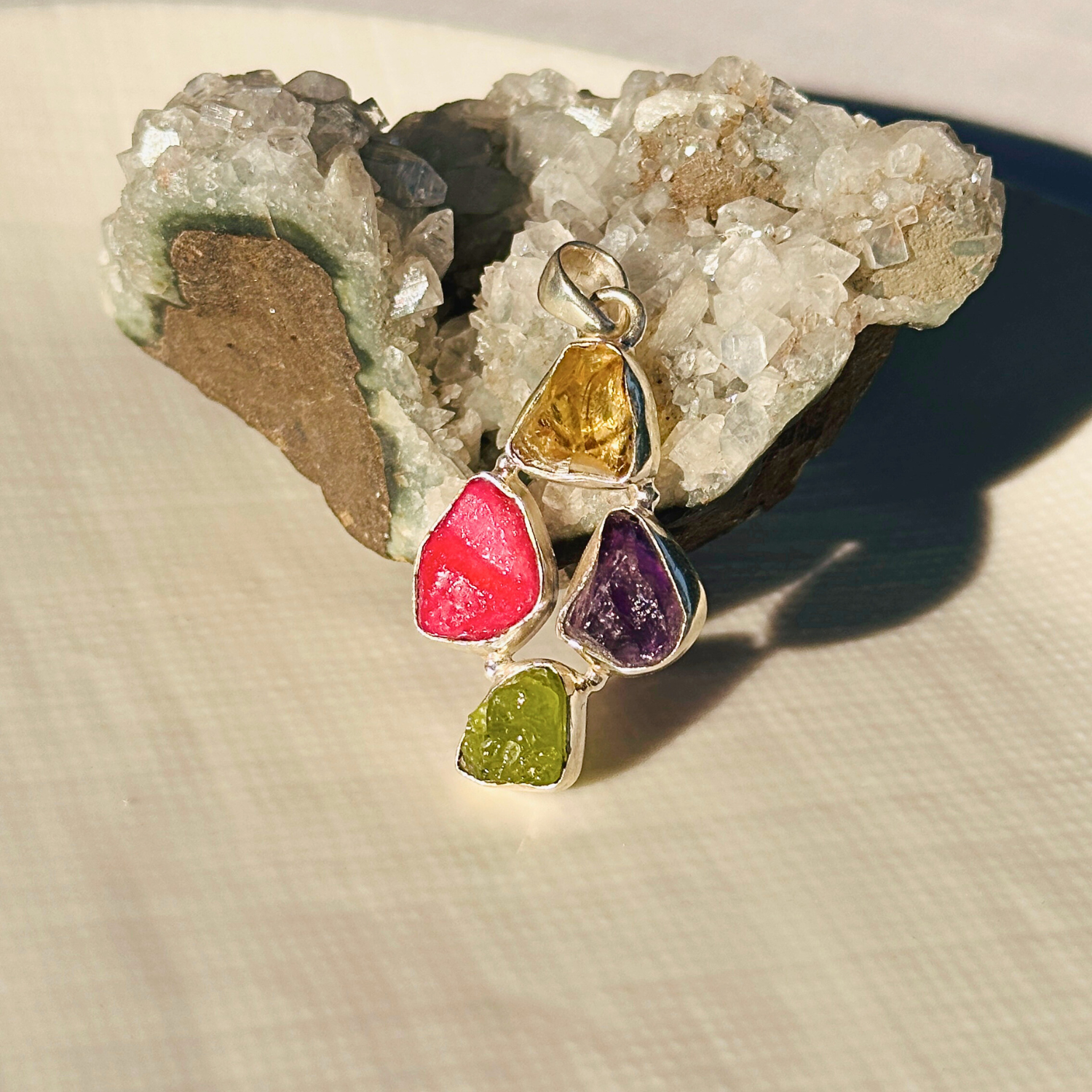 Auralis Multi Stone Silver 925 Pendant