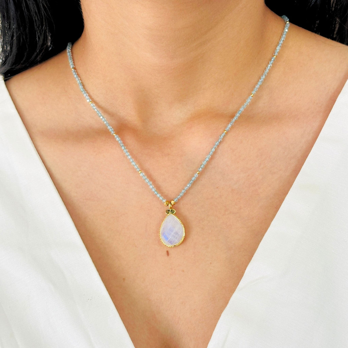 Kyra Colorstone 18K Gold Plated Silver 925 Necklace