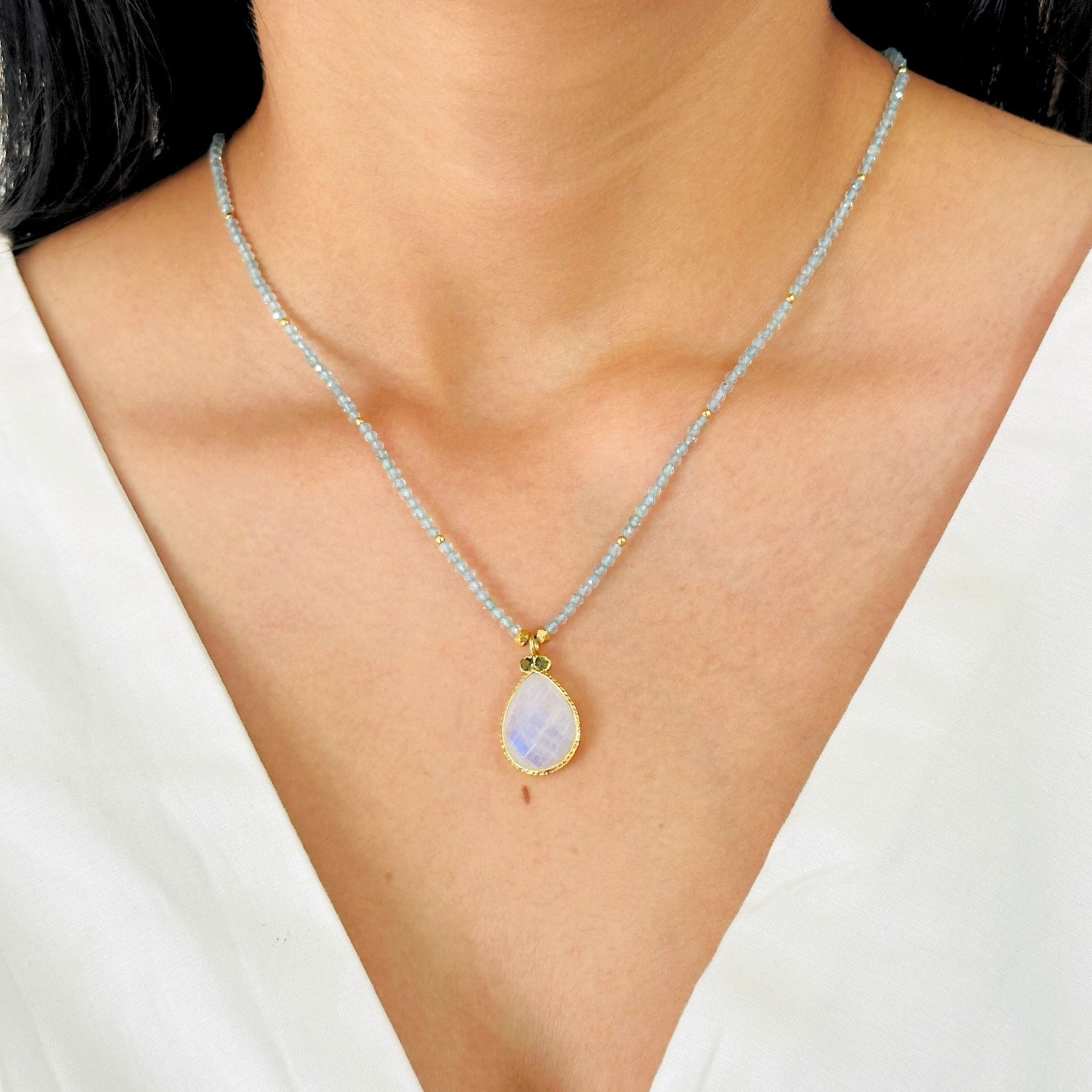 Kyra Colorstone 18K Gold Plated Silver 925 Necklace
