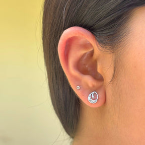 Elow Silver 925 Diamond Stud Earrings