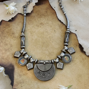 Ganesha Handpainted Silver 925 Necklace