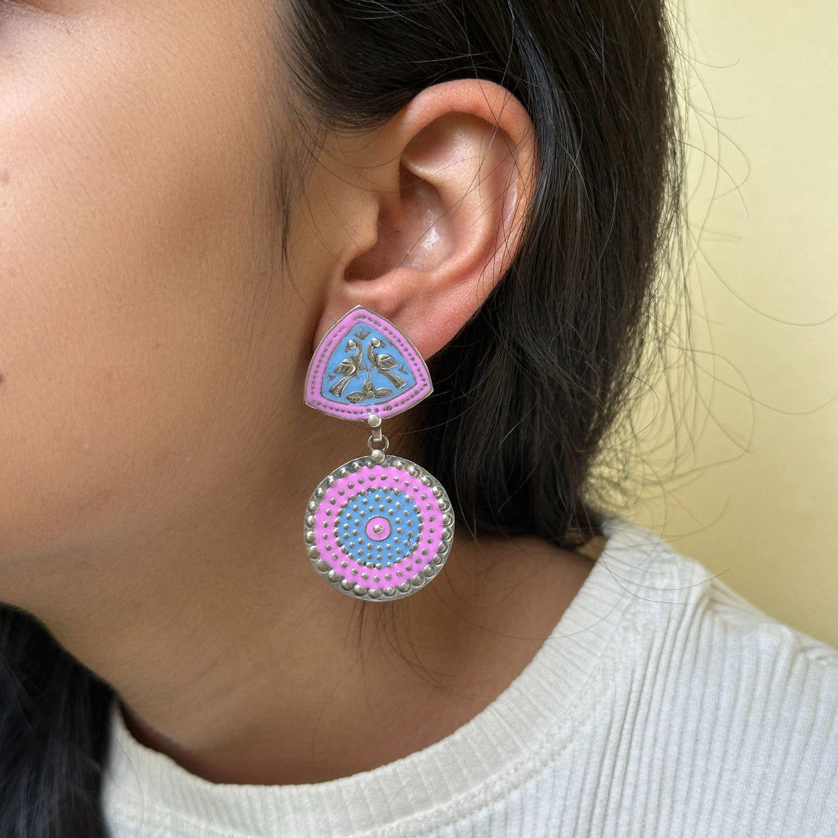 Chetna Enamel Silver 925 Earrings