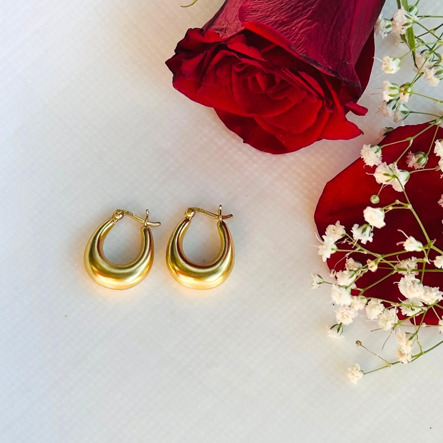 Clio Gold Plated Silver 925 Hoop Earrings