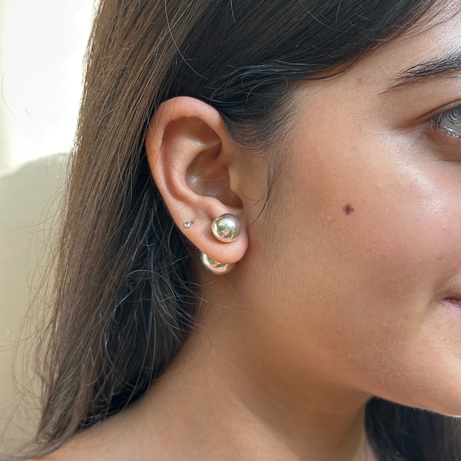 Dumbell Silver 925 Earrings