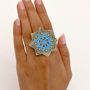 Oviya Enamel Silver 925 Ring