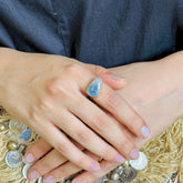 Blorb Sapphire Gold Plated Silver 925 Ring