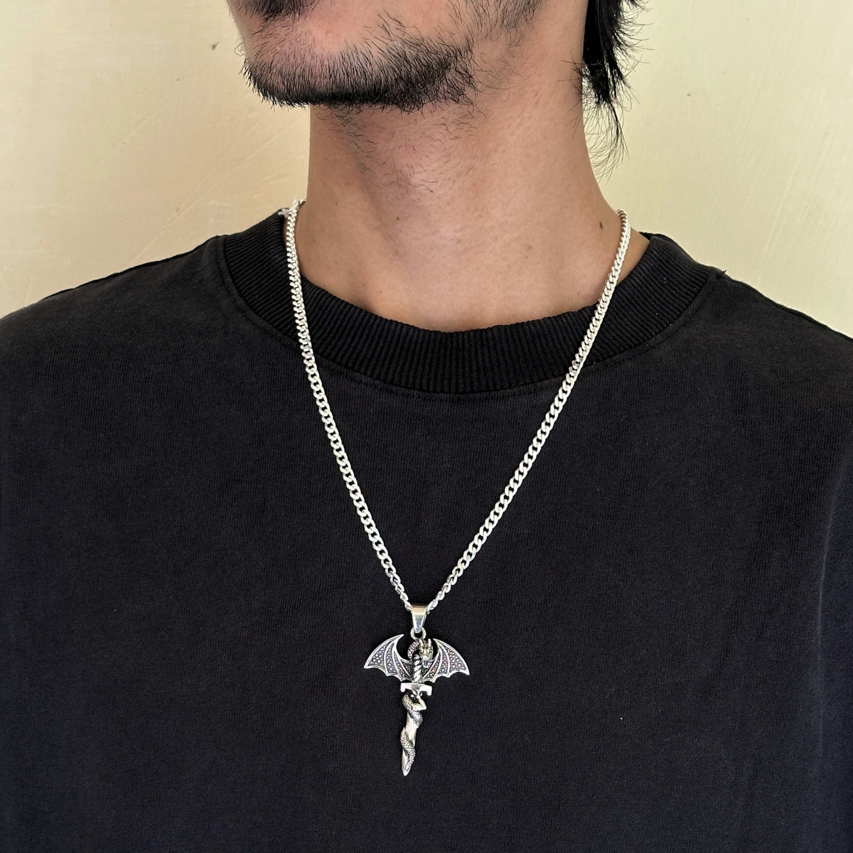 Fiesty Dragon Silver 925 Men's Pendant