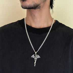 Fiesty Dragon Silver 925 Men's Pendant