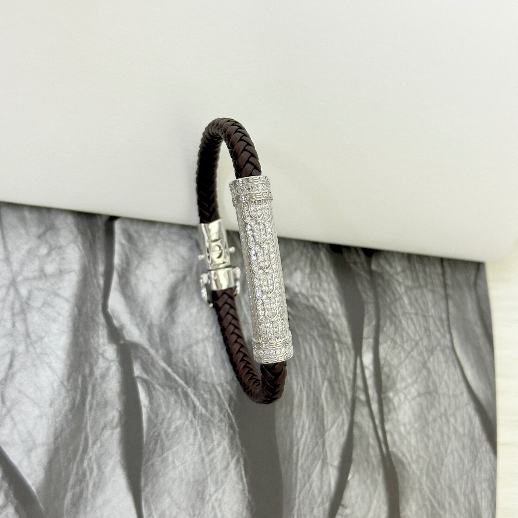 Zale Men's Zircon Silver 925 Bracelet
