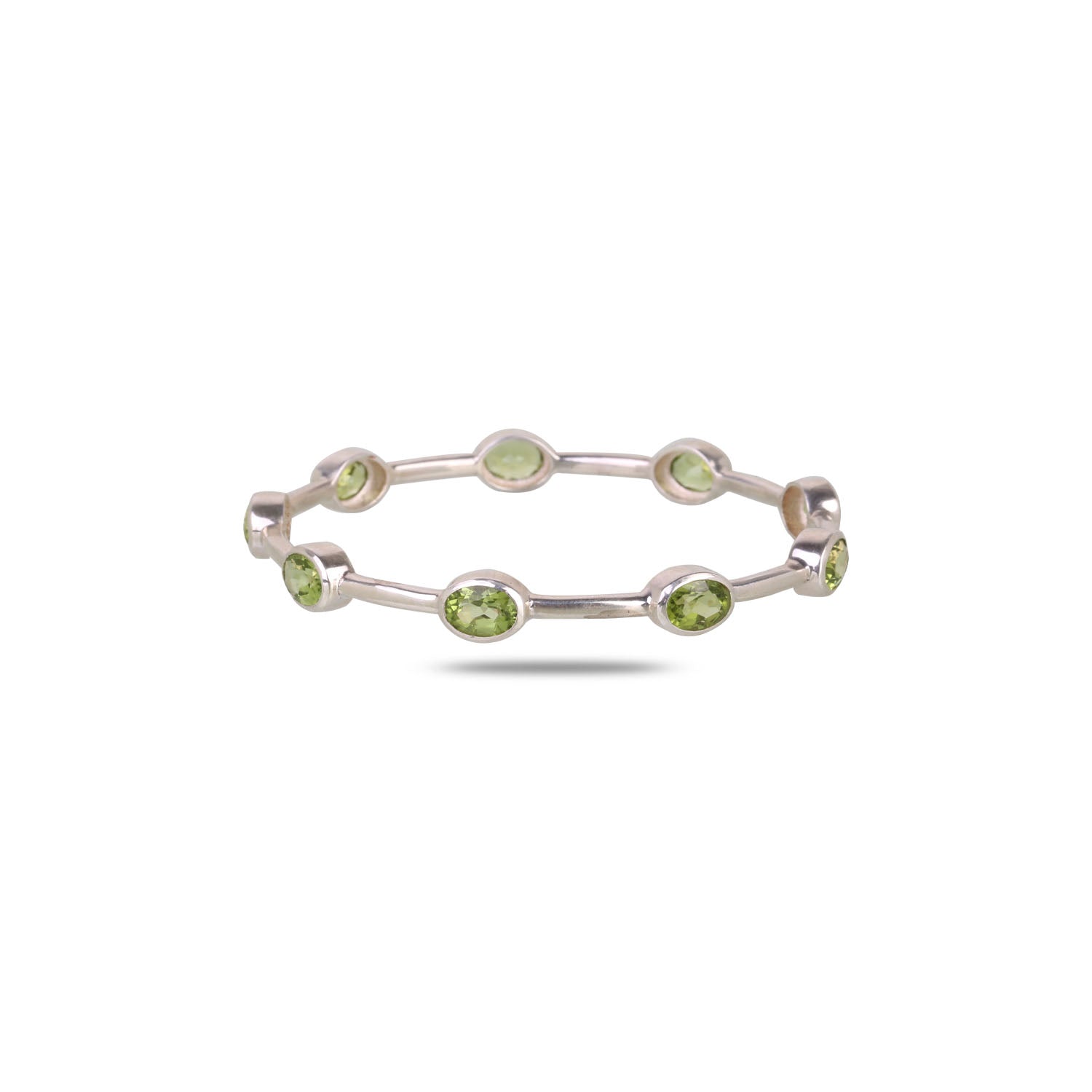 Nari Peridot Bezel Bracelet in 925 Silver