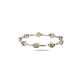 Nari Peridot Bezel Bracelet in 925 Silver