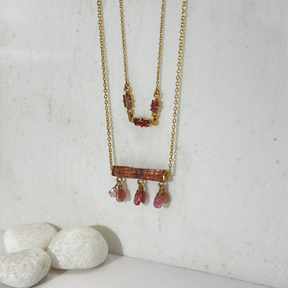 Meu Tourmaline 18k Gold Plated Silver 925 Necklace
