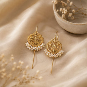Kenay 18K Gold Plated Silver 925 Pearl Earcuffs