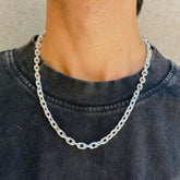 Zachary Silver 925 Men's Link Chain Necklace
