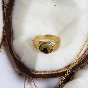 Rhapsody Tourmaline Gold Plated Silver 925 Ring