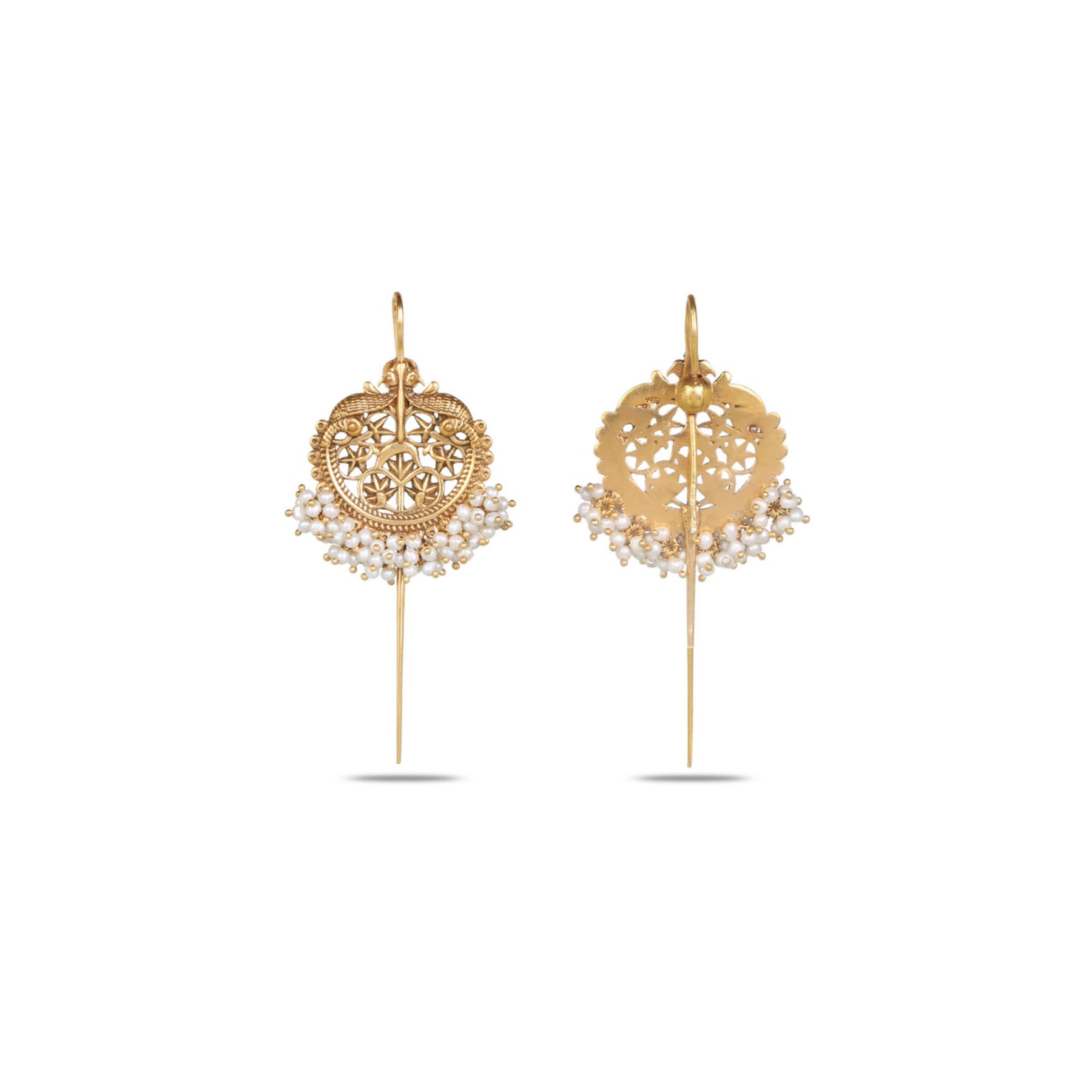 Kenay 18K Gold Plated Silver 925 Pearl Earcuffs