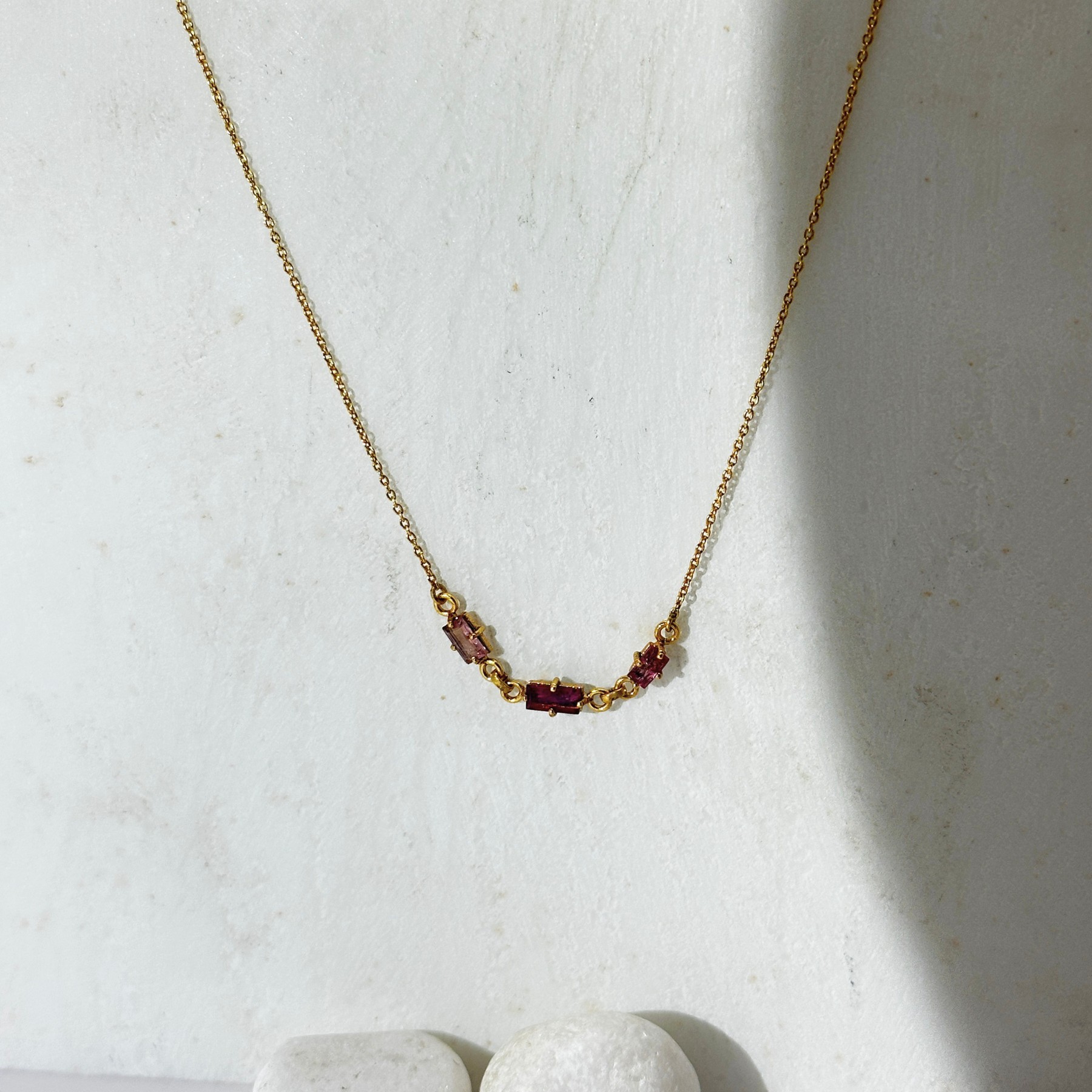 Meu Tourmaline 18k Gold Plated Silver 925 Necklace