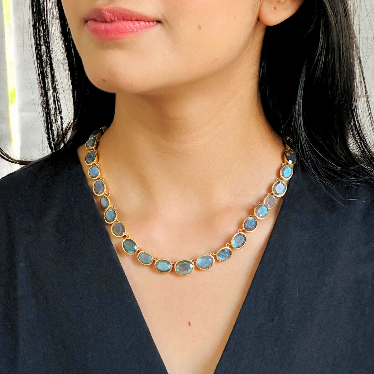 Dylan Labradorite 18K Gold Plated Silver 925 Necklace