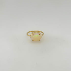 Elara Opal Gold Plated Silver Ring