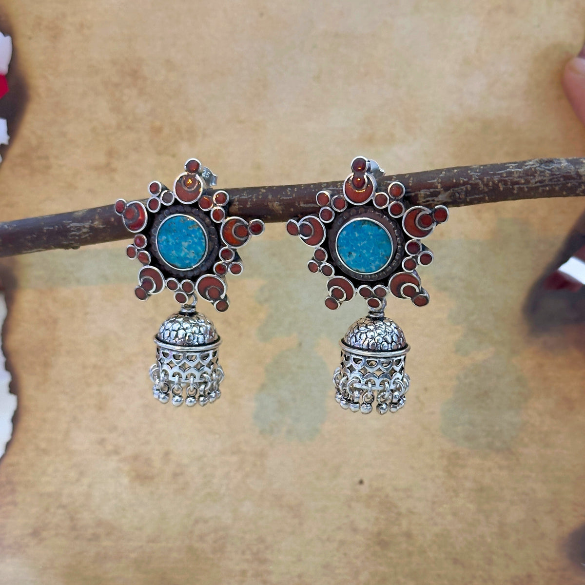 Darshan Traditional Silver 925 Earrings