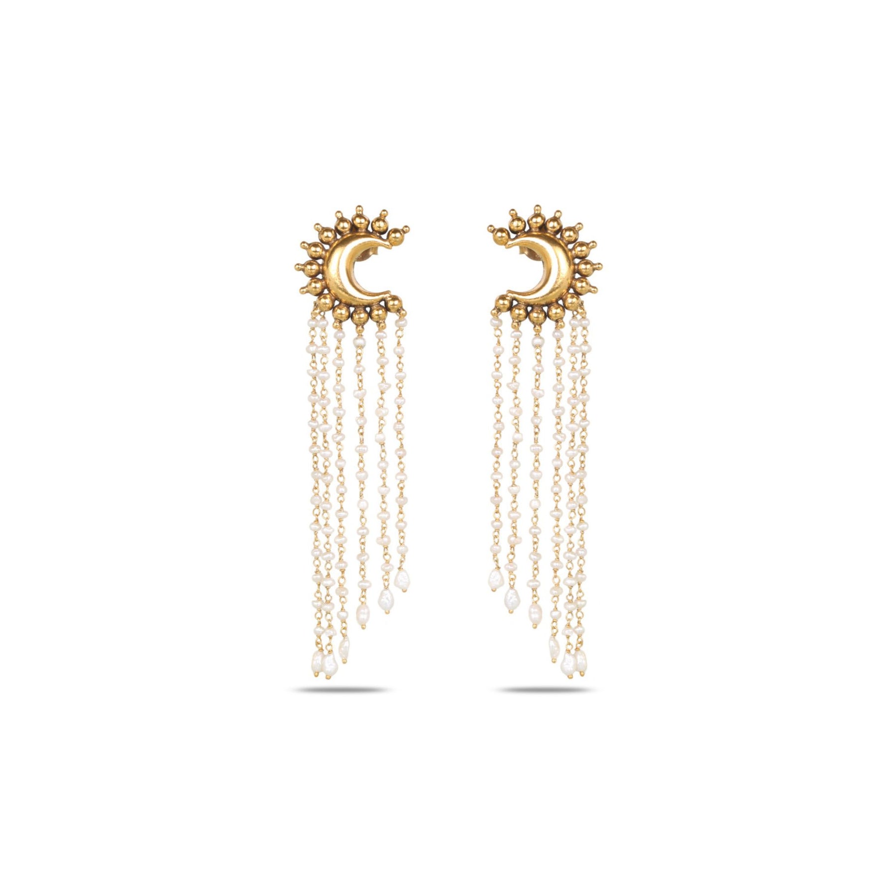 Tarumyi 18K Gold Plated Silver 925 Pearl Drop Earrings