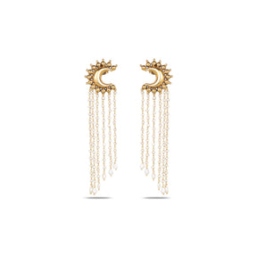 Tarumyi 18K Gold Plated Silver 925 Pearl Drop Earrings