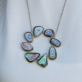 Sinquerim Round Setting Abalone Silver 925 Necklace